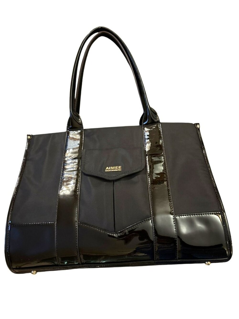 Aimee Kestenberg Black Tote Bag With Front Pocket